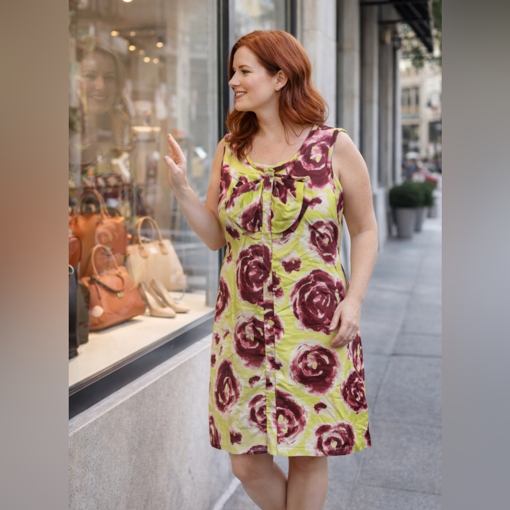 NWT Simply Vera Vera Wang Floral Ruffle Shift Dress 16